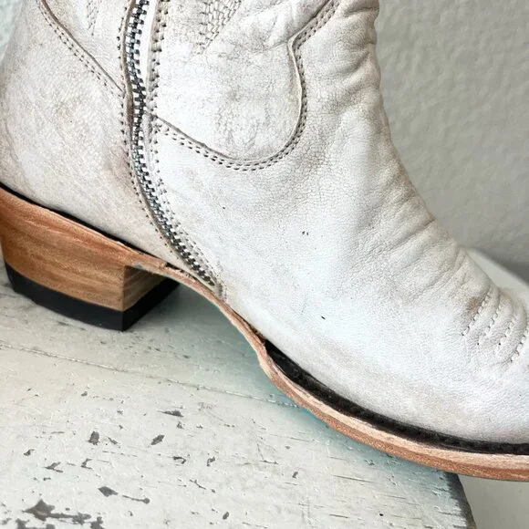 Lane MONICA Knee High Womens Cowboy Boots 6.5 White Western Cowgirl Lace Up EUC - Picture 8 of 12